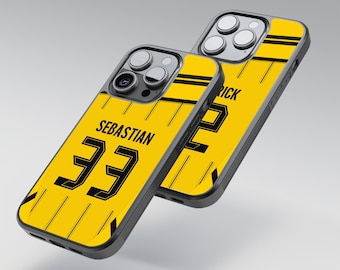 Personalized football phone case inspired by Borussia Dortmund for iPhone 17 16 15 14 13 12 11 XR 8 Samsung A57 A56 A55 A54 A53 A52 S26 S25