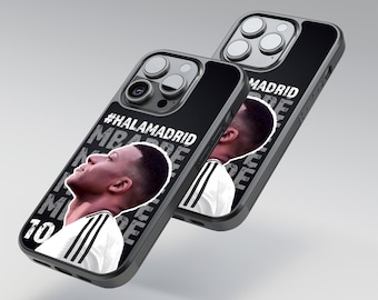 Mbappé Fußball Handytasche passend für iPhone SE2022/7/8/X/XsMax/11/12mini/13pro/14ProMax/15/15Pro und Samsung S20FE/S21FE/S20/S21Plus/S22/S23Ultra