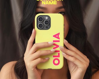 Custom Name Phone Case, Bold Personalized iPhone Case, Y2K Samsung Galaxy Case, Google Pixel Custom Name Case, Teen Birthday Gift