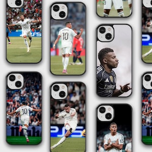 Mbappé football phone case, Real Madrid FC cover for iPhone 17 16 15 14 13 12 11 X XR SE Samsung S24 S23 S22 S21 S20 A55 A54 A53 A52 A14