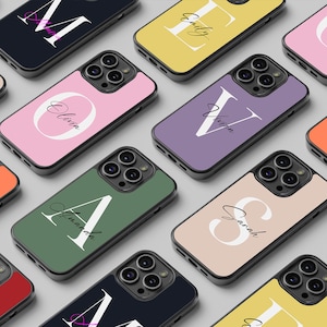 Custodia per telefono con nome personalizzato / Custodia colorata con nome personalizzato per iPhone 7 8 SE 2022 X XR 11 12 13 14 15 Samsung S24 S23 S22 S21 S20 A55 A54 A53