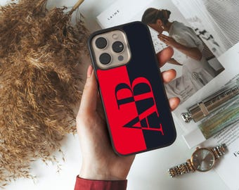 Personalisierte Monogramm Handyhülle / Personalisierte Initialen Handyhülle / Namenshülle für iPhone 15 14 13 12 11 X SE Samsung S24 S23 S22 S21 S20