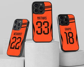 Personalized Netherlands Football Jersey Phone Case, Custom Name and Number Case, Oranje Fan Gift, World Cup 2026 cover for iPhone Samsung