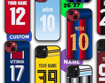 Custom Football Jersey phone case, Personalized Cristiano Ronaldo, Lionel Messi phone case for iPhone 17 16 15 14 13 12 Samsung S26 S25 S24