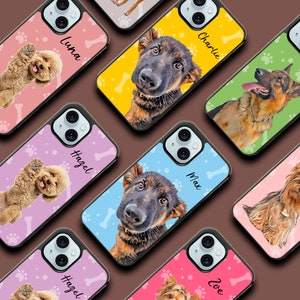 Personalized dog iPhone case, Custom pet photo portrait phone case, Pet lover case for iPhone 7 8 SE X XR 11 12 13 14 Samsung A13 A53 S20