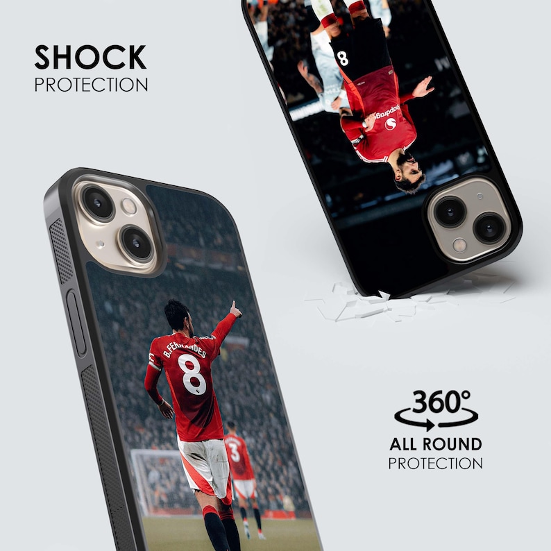 Bruno Fernandes football phone case for a Manchester United fans for iPhone and Samsung image 3