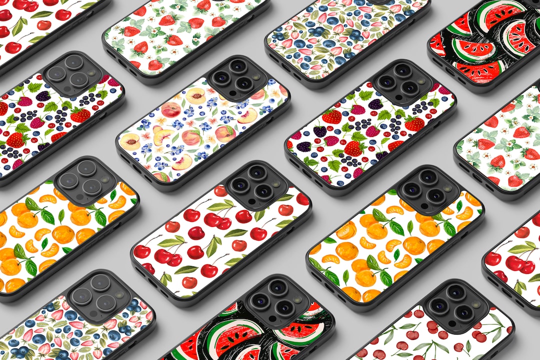 Cherry Phone Case Cute Watercolour Fruit Phone Case Strawberry Phone