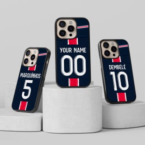 Coque de portable personnalisée Paris, coque de portable PSG, coque de portable personnalisée Football pour iPhone 17 16 15 14 13 12 11 8 Samsung A57 A56 A55 A54 A53 A37