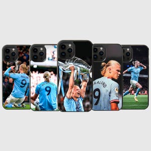 Custodia da calcio Haaland, custodia da calcio City per iPhone 8 SE SE 2022 XR X 11pro 12ProMax 13 14Pro 15 e Samsung A14 A34 A54 S21 S23 S24
