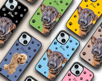 Portait de fotos de perro personalizado / Funda de perro personalizada / funda para iPhone SE X 11 12 13 14 15 Samsung S24 S24ultra S23 S22 S21 S20 A14 A53 A54 A55