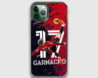 Garnacho Football phone case, Manchester United, Red Devils case for iPhone 7 8 SE 2020 X XR 11 12 13 14 15 Samsung A13 A14 A33 A54 S22 S23