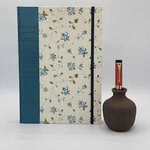 Vorbestellung (Lieferung Oktober) B5 Hardcover-Notizbuch mit zartem blauem italienischem Florentinerdruck