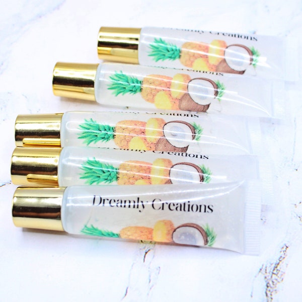 Pina Colada lipgloss clear | Prefilled lip gloss tubes 15 ML | Wholesale Lip Gloss | Lip Gloss Base wholesale