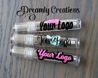 Customizable lip gloss tubes, Permanent Vinyl Logo for buisness, weddings, parties or any event, Lipgloss labels, Lipgloss tubes