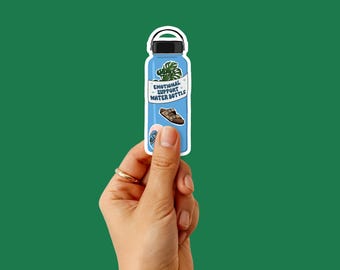 Pegatina para botella de agua con mensaje de apoyo emocional