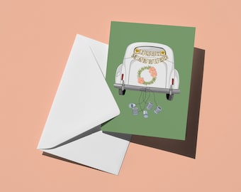 Tarjeta de felicitación para recién casados / Tarjeta de boda