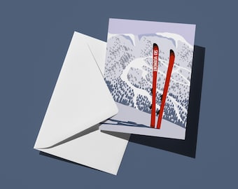 Tarjeta de felicitación de esquí de Vermont