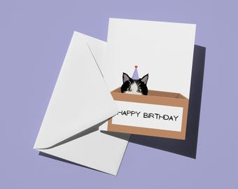 Tarjeta de cumpleaños de gato / Gato divertido