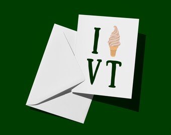 Tarjeta de felicitación "I Creeme Vermont" / "I Heart VT"