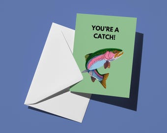 Tarjeta de felicitación de trucha arcoíris: ¡Eres una captura!