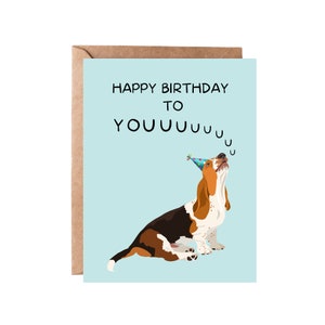 Dog Birthday Card | Happy Birthday to Youuuuu | Basset Hound