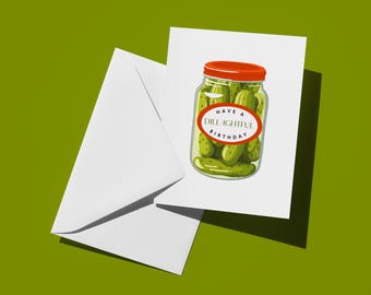 Que tengas un feliz cumpleaños / Tarjeta de cumpleaños con frasco de pepinillos