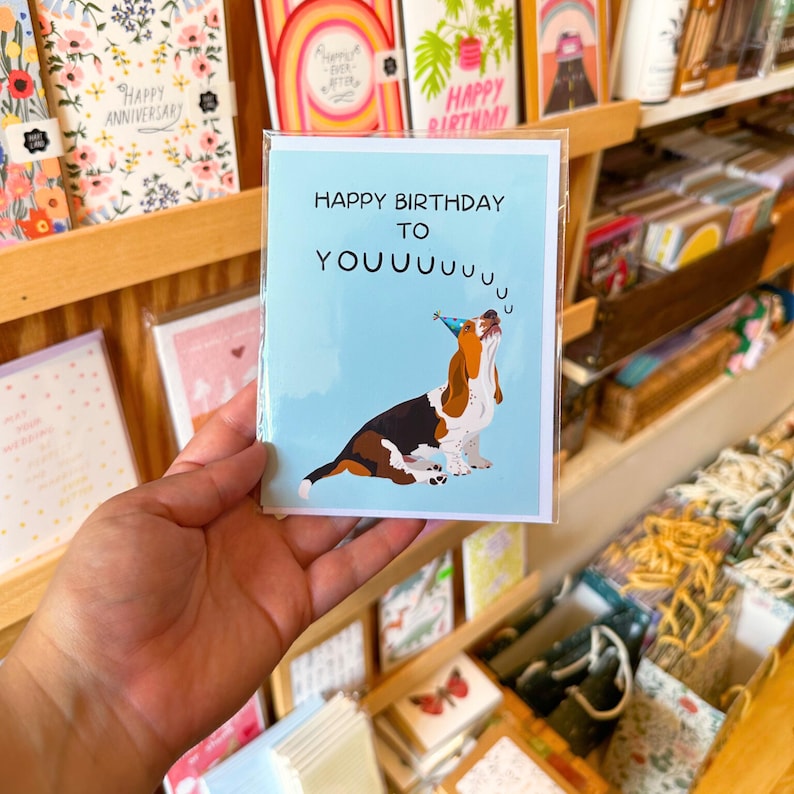 Dog Birthday Card | Happy Birthday to Youuuuu | Basset Hound immagine 2