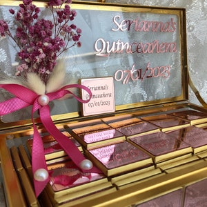 Rose Gold Personalized Chocolate Favors: Quinceañera, Sweet 16, Wedding