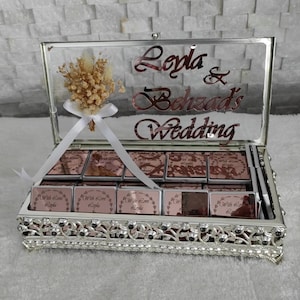 Quinceañera Chocolate Favors Sweet 16, Rose Gold Personalized Chocolate Favors for Wedding, Baptism, Baby Shower, Bridal Shower