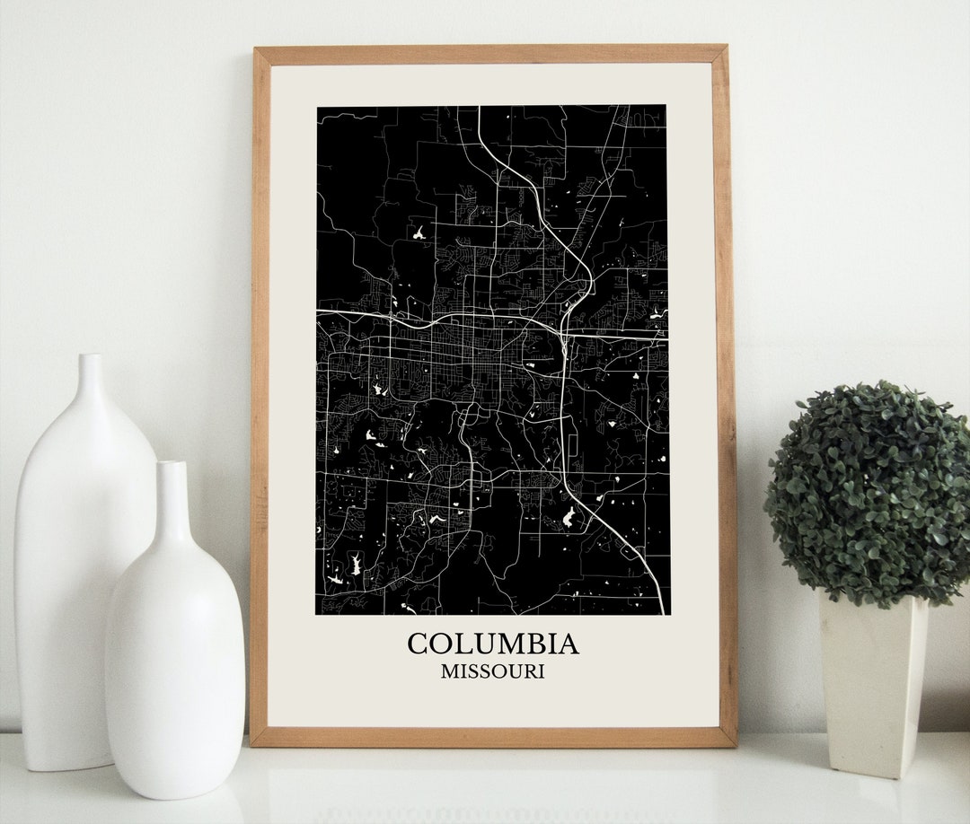 Columbia Missouri Map Columbia MO Poster Missouri Print Mid missouri Columbia missouri map columbia mo poster missouri print mid missouri