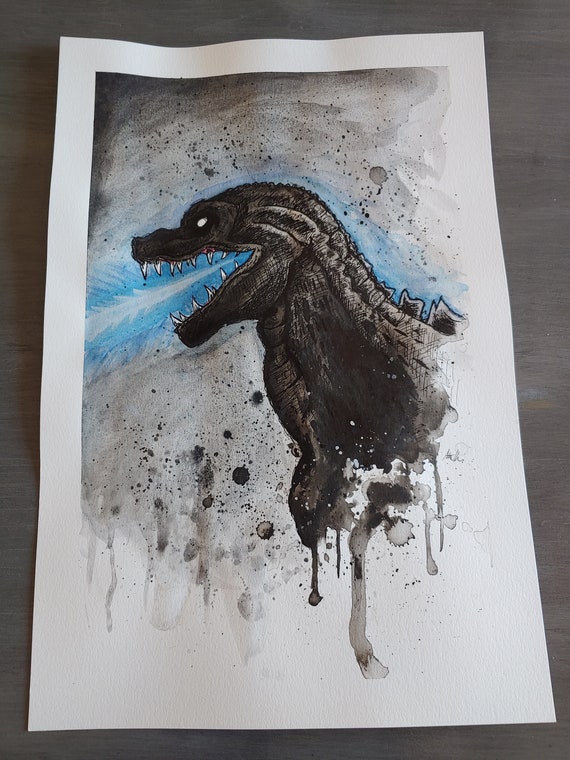 Godzilla Blue Fire Drawing