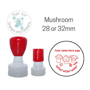 28 or 32mm Personalised Round Stamp - Mushroom