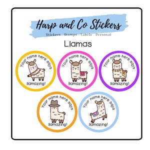 Personalised Merit stickers - Llamas