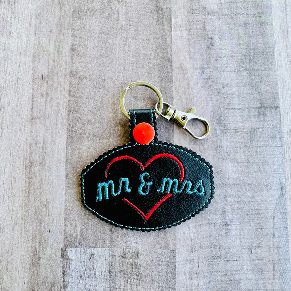 Mr. & Mrs. Keychain - Wedding Gift - Personalized Couple Keyring - His and Hers Accessories.