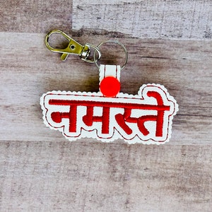 Hindi Namaste Keychains - Handmade Yoga Accessories for Spiritual Seekers