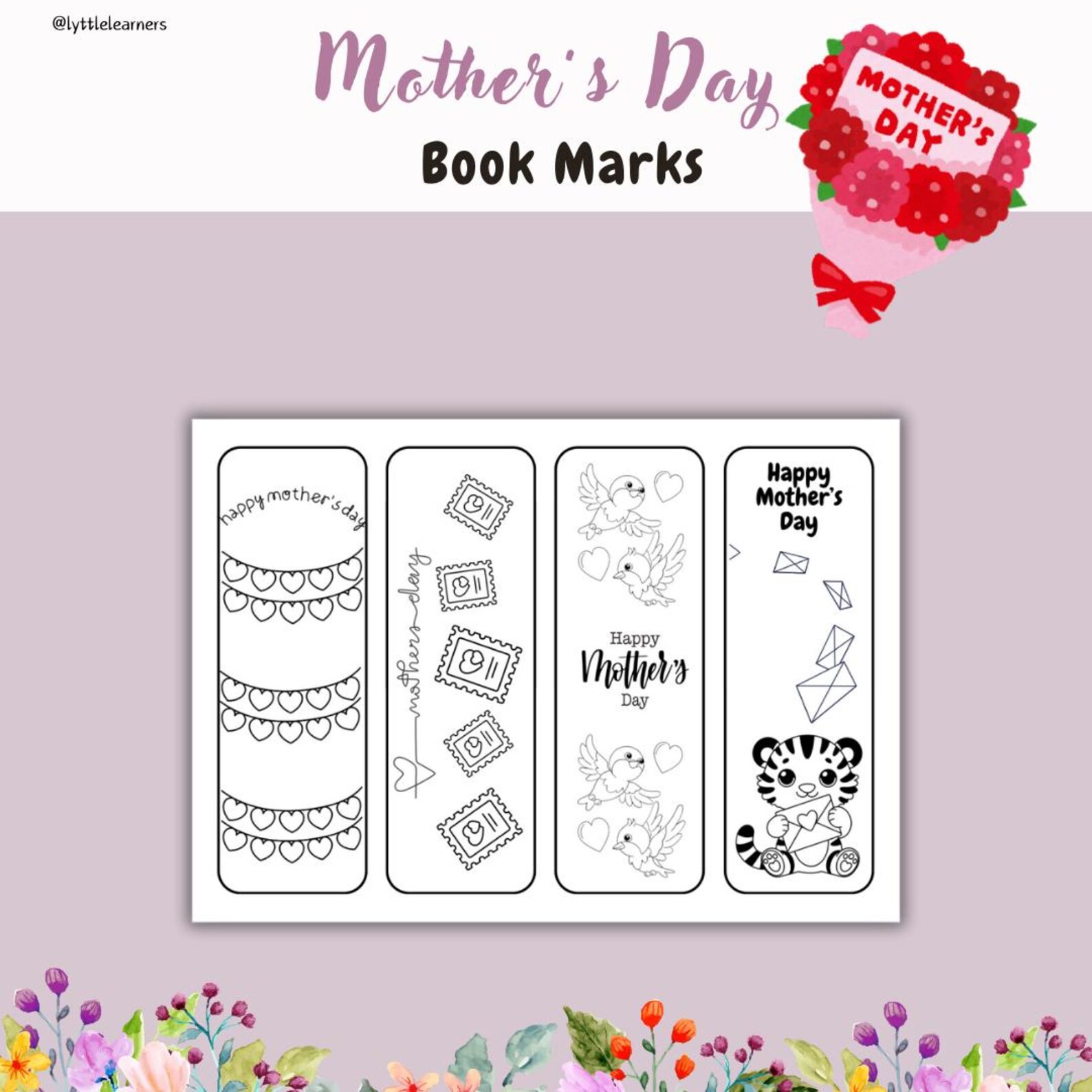 Printable Mother’s Day Bookmark Templates – 12 Cute Designs | DIY Gift ...