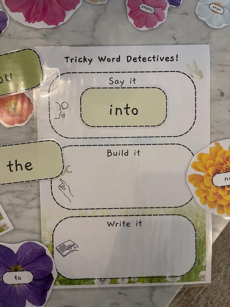 Spring Summer Tricky Words Pack | Say It, Build It, Write It | Phonics ...