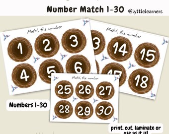 Easter Number Nests Matching Game – Homeschool Printable (Digital Download)