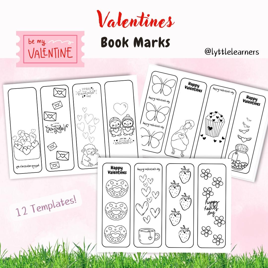 Valentine’s Day Bookmarks Printable | EYFS & KS1 Colouring Bookmarks ...