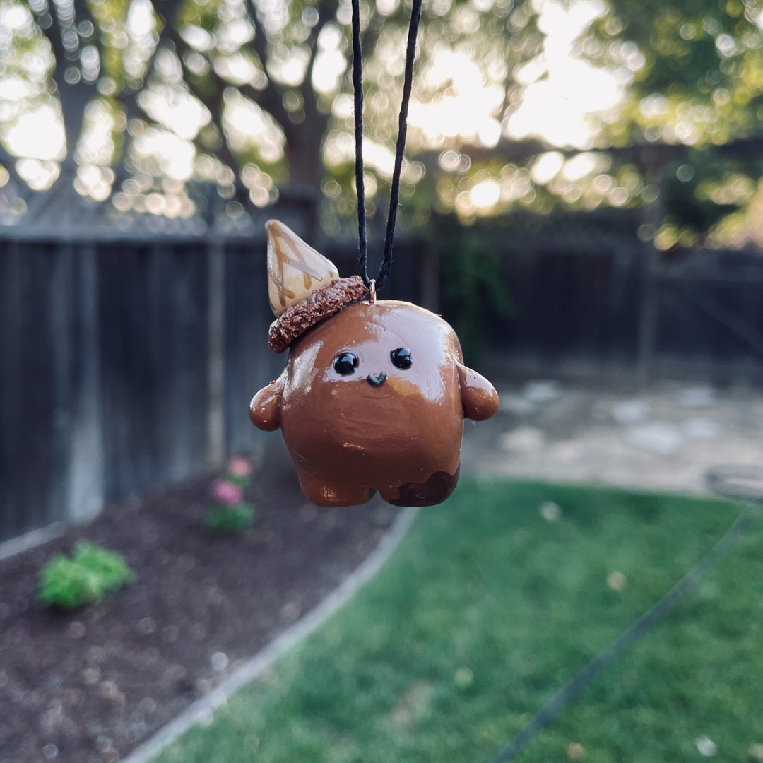 Chelsea the Chocolate Ice Cream Clay Blob Charm Keychain - Etsy