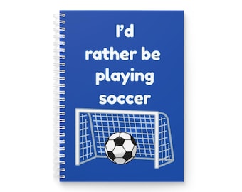 Cuaderno de espiral de fútbol, diario deportivo para deportistas, regalo para aficionados al fútbol, cuaderno deportivo con líneas, regalo para entrenadores de fútbol, material escolar.