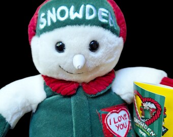 Vintage 1998 Snowden and Friends Snowman Stuffed Animal Character