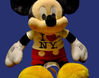 Disney store 12" plush I love NY Mickey Mouse