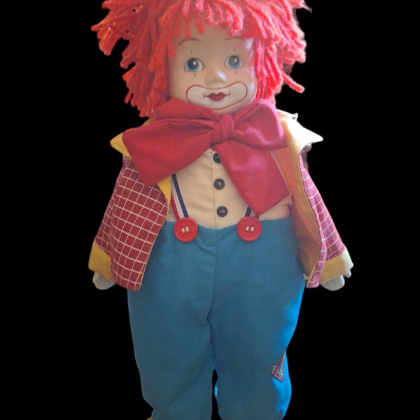 Vintage Russ music box porcelain clown doll plays send in the clowns heavy