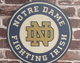 University of Notre Dame Wooden Sign