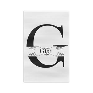 Nome da avó Gigi Mimi Gran Mawmaw Toalha de chá macia - Carta com nome