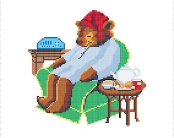 Celestial Seasonings Tea Sleepy Time Bear Cross Stitch Pattern | Digital Download