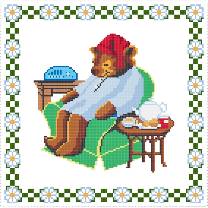 Celestial Seasonings Tea Sleepy Time Bear Cross Stitch Pattern ...