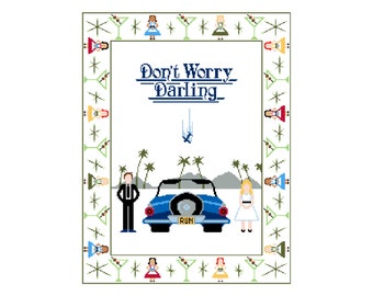 Don't Worry Darling Cross Stitch Sampler Pattern | Digital Download