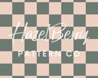Retro Checkerboard Seamless Pattern, Digital Download, Green and Beige Checkerboard Pattern, Boy Seamless File, Gender Neutral Seamless File
